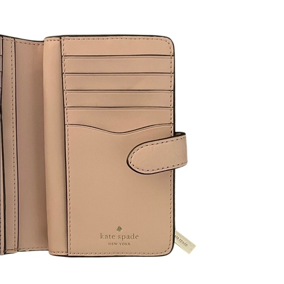 Kate Spade New York Rose Smoke Pebbled Leather Medium Wallet WLR00394 - Picture 3 of 5